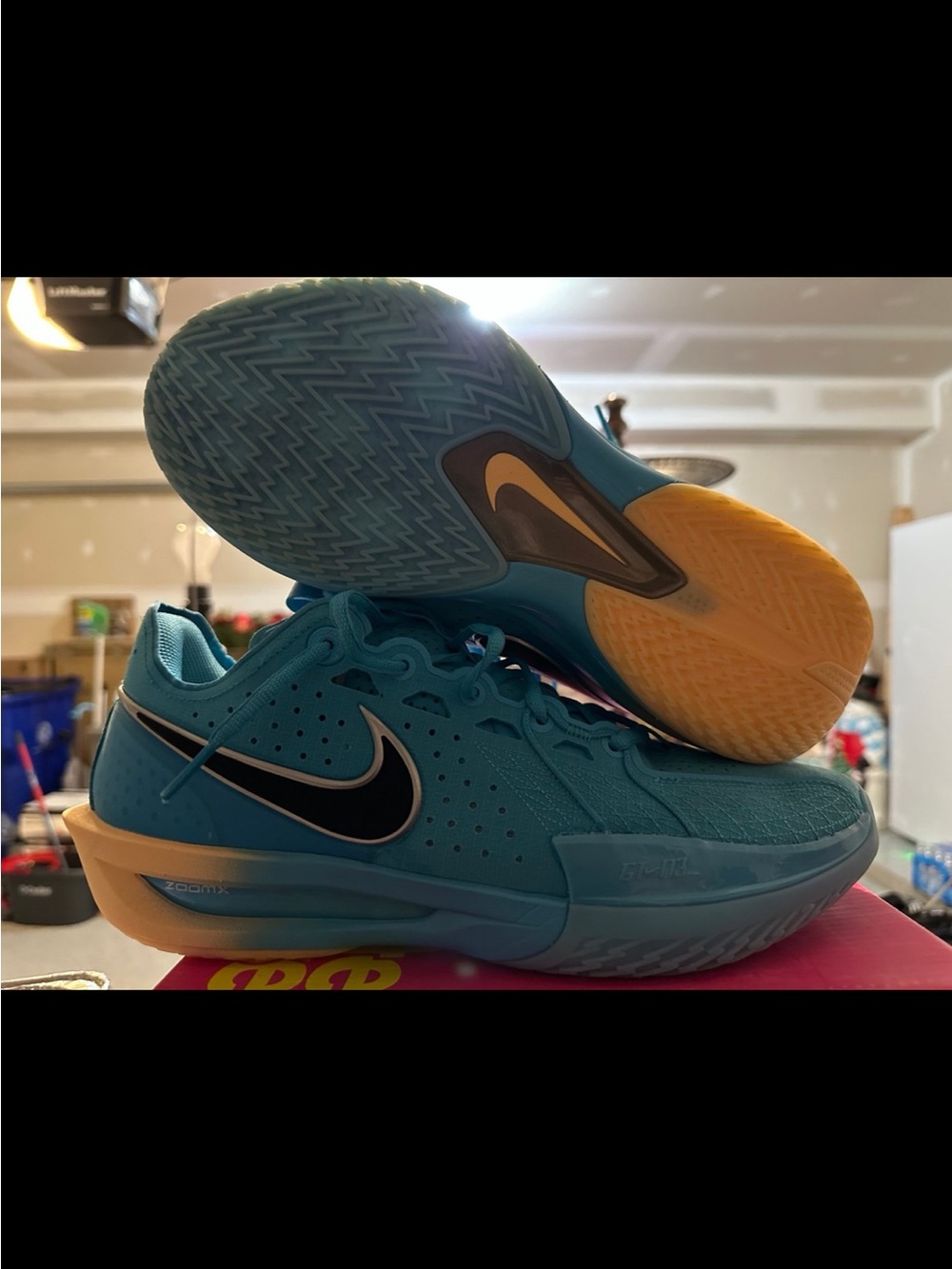Nike Mens GT Cut 3 Teal Athletic Sneakers with Gum Outsole